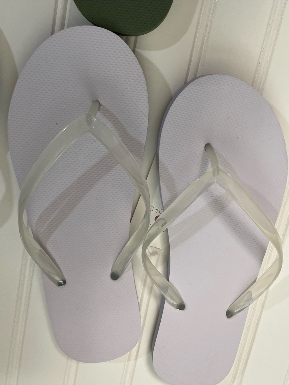 Shade & Shore Women’s Solid Flip Flops - Olive, Navy, White Size 9 - Picture 5 of 5